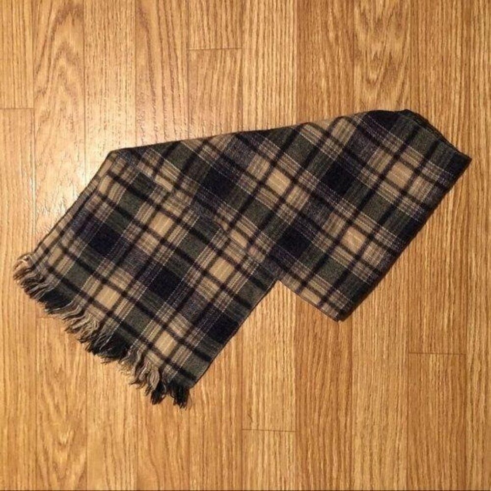 Brown & Tan Plaid Winter Scarf